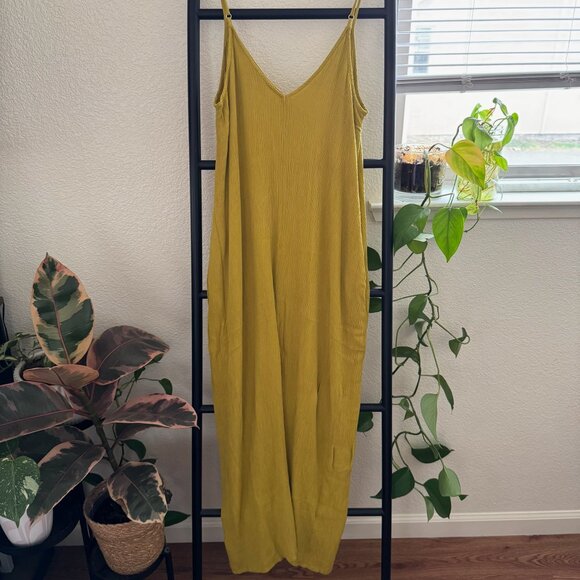 Love Stitch Gauze Maxi Dress with Pockets in Mustard Yellow Size S/M - Picture 8 of 8